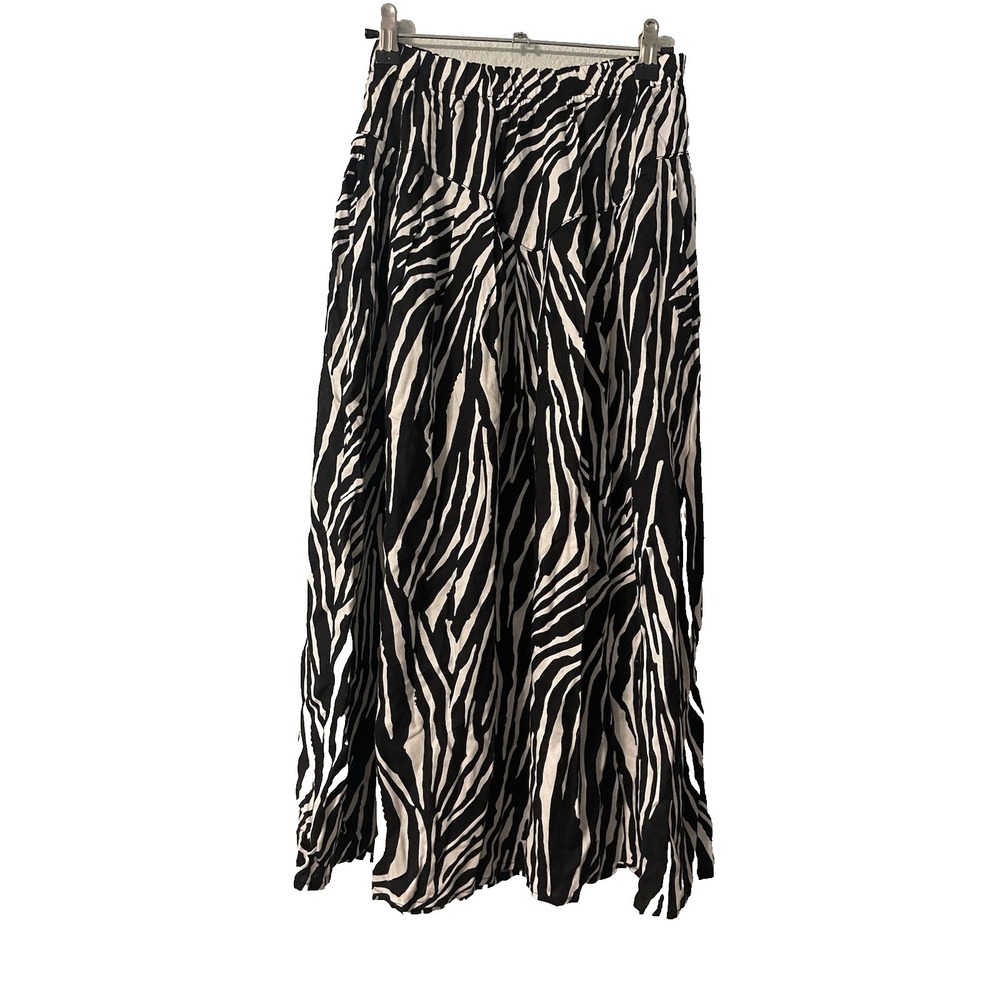 VTG California Krush Zebra Animal Print Midi Skirt Y2K Maximalist sz Medium